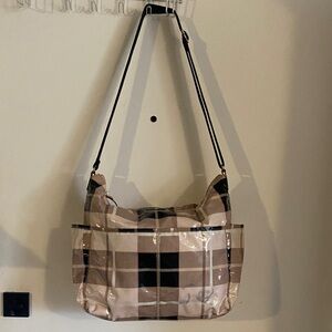 Kate Spade Black and Tan Plaid Shoulder Bag